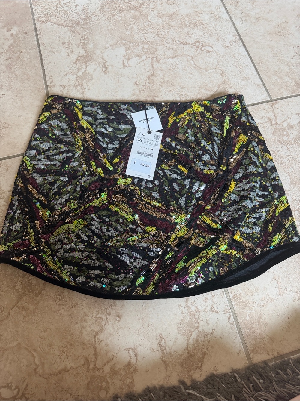 NWT Zara special edition sequin skirt size xl